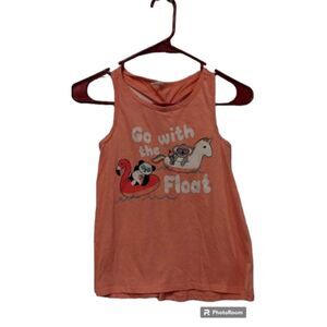 Fabletics girls coral "Go with the float" cross back tank top
